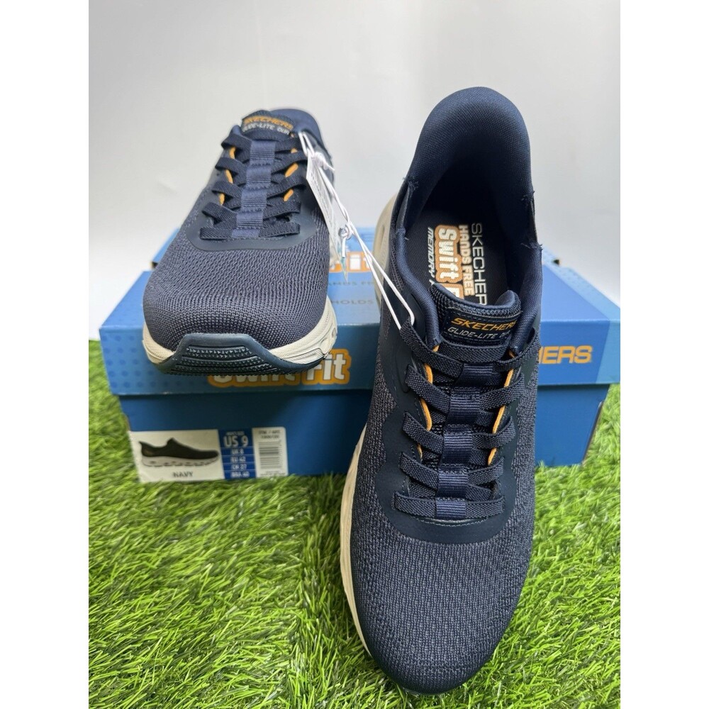 Skechers Swift Fit Hands Free Sneakers Men’s 9 Navy Memory Foam Shoes New